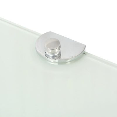 Corner Shelves 2 pcs with Chrome Supports Glass White 35x35 cm