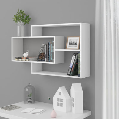 Wall Shelves High Gloss White 104x20x58.5 cm Engineered Wood