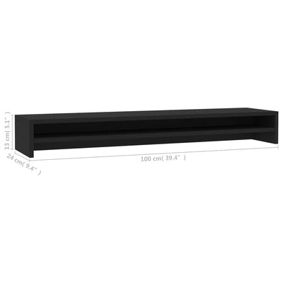 Monitor Stand Black 100x24x13 cm Engineered Wood