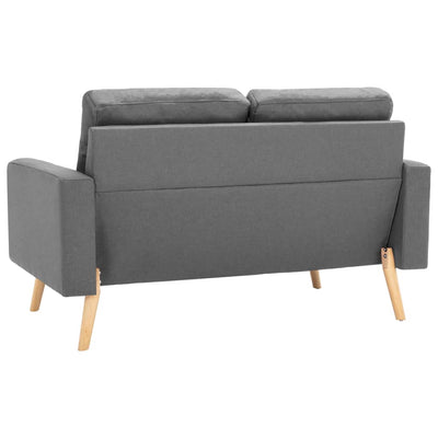 2-Seater Sofa Light Grey Fabric