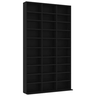 CD Cabinet Black 102x16x177.5 cm Engineered Wood