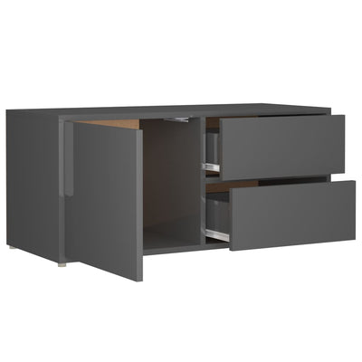 TV Cabinet High Gloss Grey 80x34x36 cm Engineered Wood
