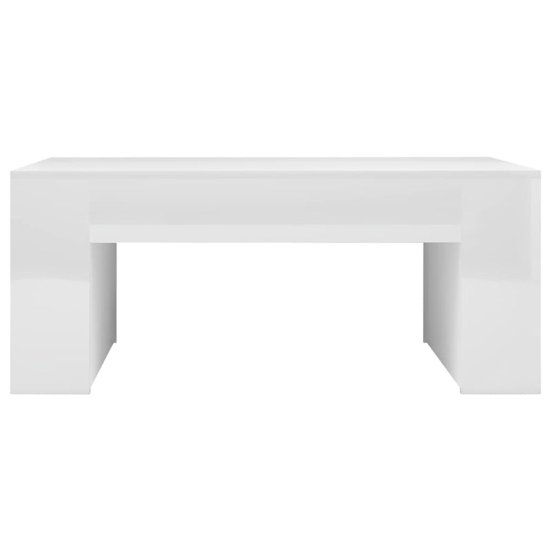 Coffee Table High Gloss White 100x60x42 cm Engineered Wood