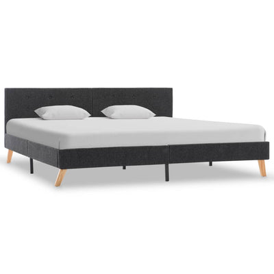 Bed Frame Grey Fabric 183x203 cm King Size