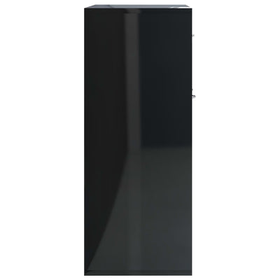 Sideboard High Gloss Black 88x30x70 cm Engineered Wood
