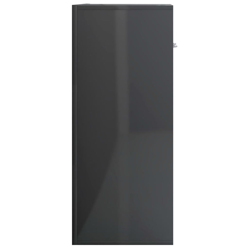 Sideboard High Gloss Grey 60x30x75 cm Engineered Wood