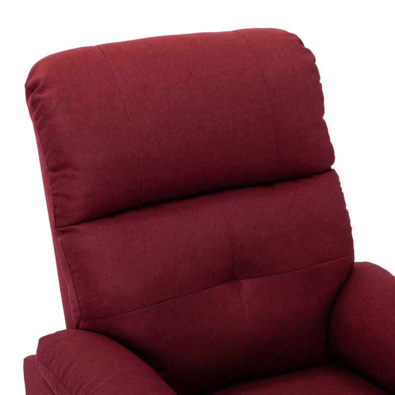 Recliner Chair Wine Red Fabric