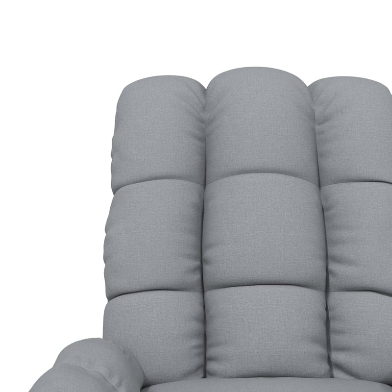 Massage Recliner Light Grey Fabric