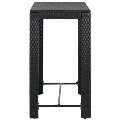 Garden Bar Table Black 100x60.5x110.5 cm Poly Rattan