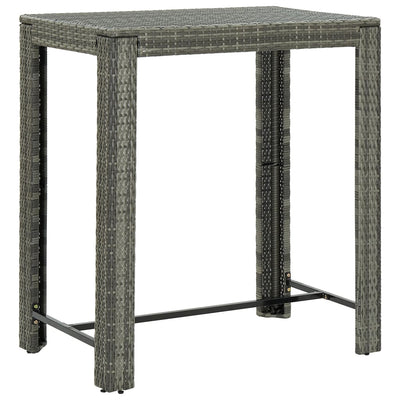 Garden Bar Table Grey 100x60.5x110.5 cm Poly Rattan