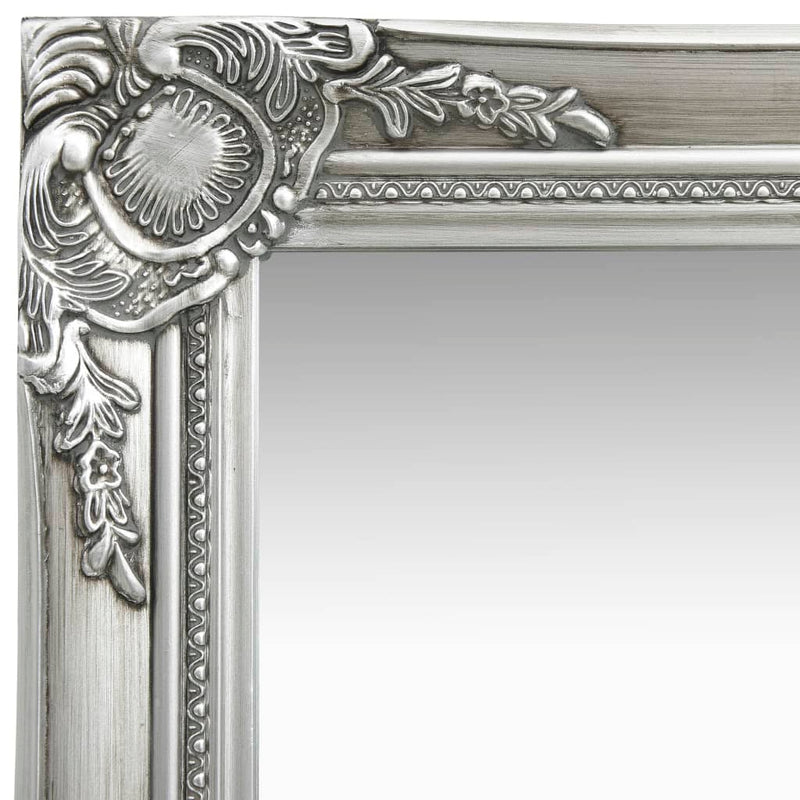 Wall Mirror Baroque Style 40x40 cm Silver