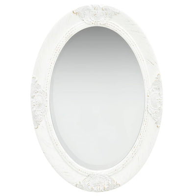 Wall Mirror Baroque Style 50x70 cm White