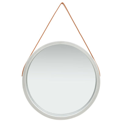Wall Mirror with Strap 60 cm Silver