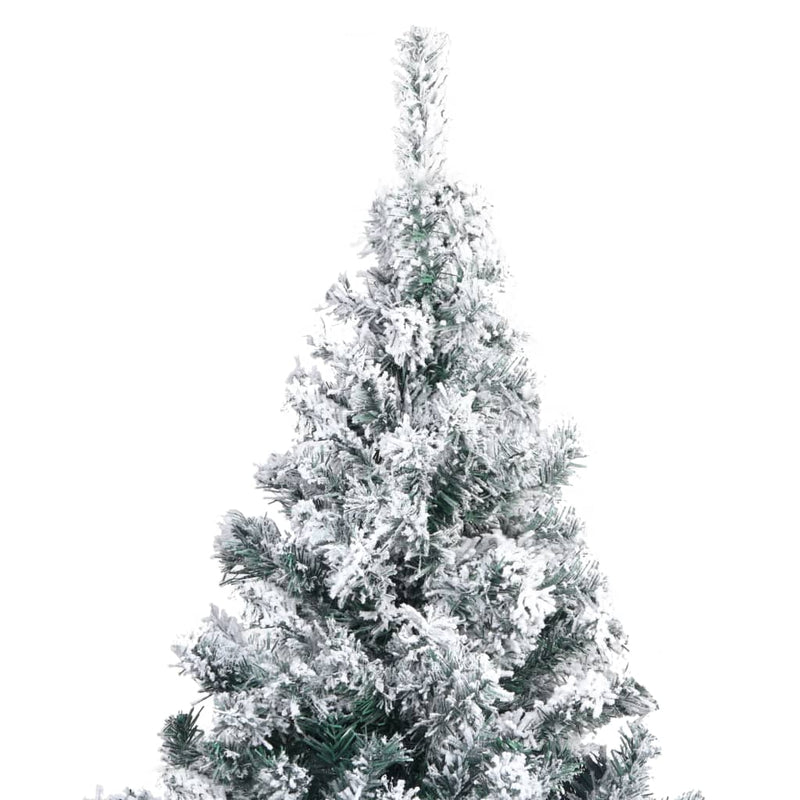 Artificial Christmas Tree with Flocked Snow Green 210 cm PVC