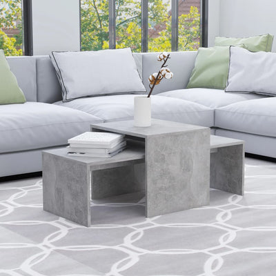Coffee Table Set Concrete Grey 100x48x40 cm Engineered Wood
