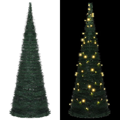 Pop-up String Artificial Christmas Tree with LED Green 180 cm