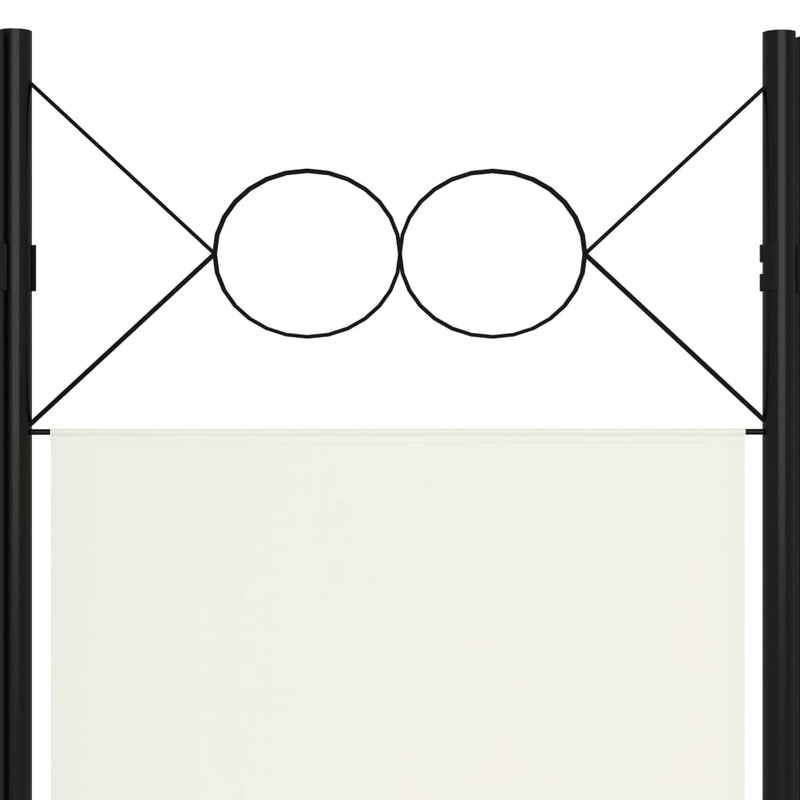 4-Panel Room Divider Cream White 160x180 cm