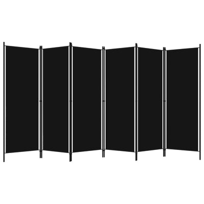 6-Panel Room Divider Black 300x180 cm