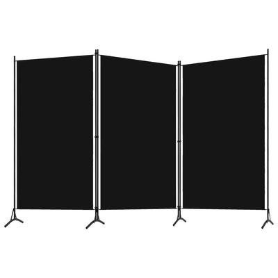 3-Panel Room Divider Black 260x180 cm