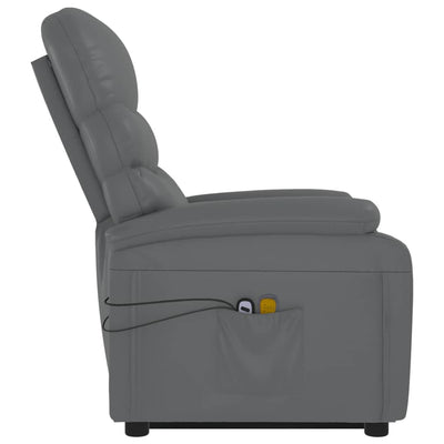 Stand-up Massage Recliner Anthracite Faux Leather