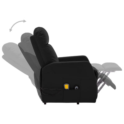 Stand-up Massage Recliner Black Faux Leather