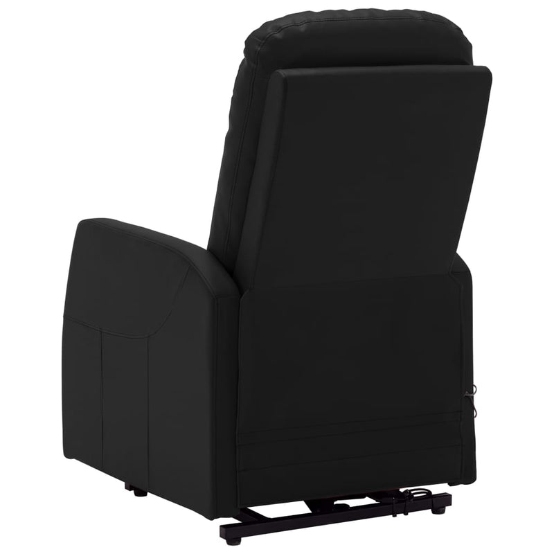 Stand-up Massage Recliner Black Faux Leather