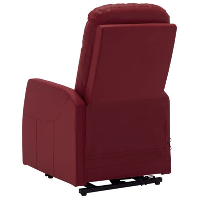 Stand-up Massage Recliner Wine Red Faux Leather