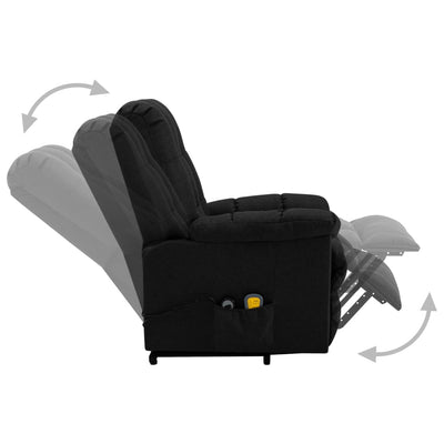 Stand-up Massage Recliner Black Fabric - Payday Deals