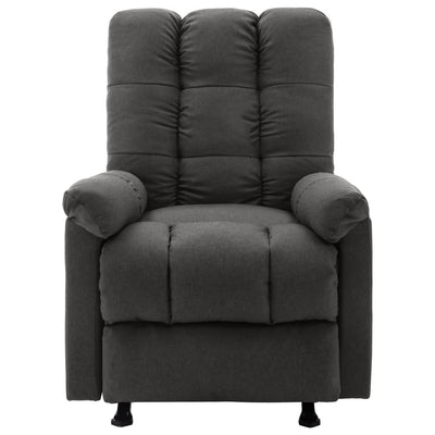 Massage Reclining Chair Dark Grey Fabric