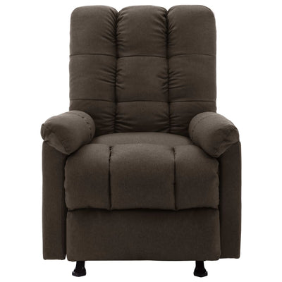 Massage Reclining Chair Dark Brown Fabric