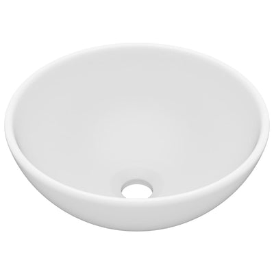 Luxury Bathroom Basin Round Matt White 32.5x14 cm Ceramic