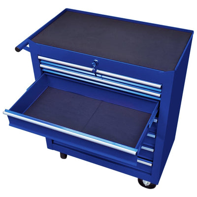 Workshop Tool Trolley with 7 Drawers Blue