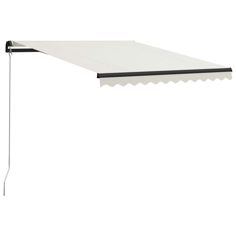 Manual Retractable Awning with LED 300x250 cm Cream