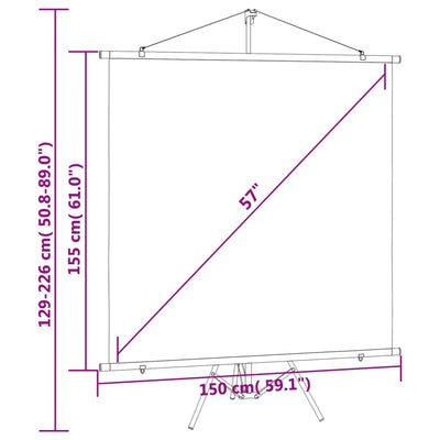 Projection Screen with Tripod 144.8 cm 1:1