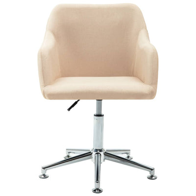 2x Swivel Dining Chairs Cream Fabric