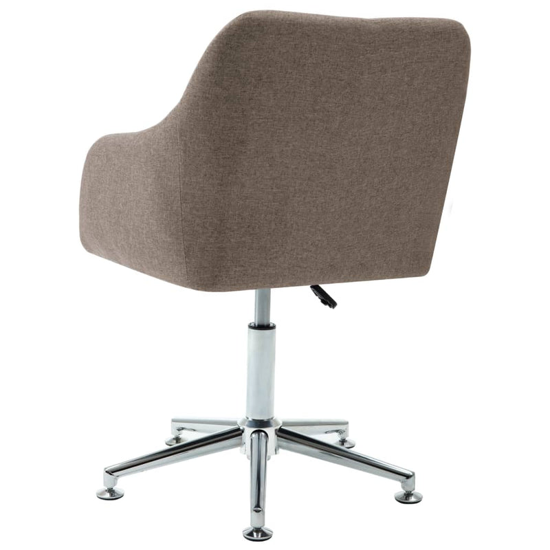 2x Swivel Dining Chairs Taupe Fabric