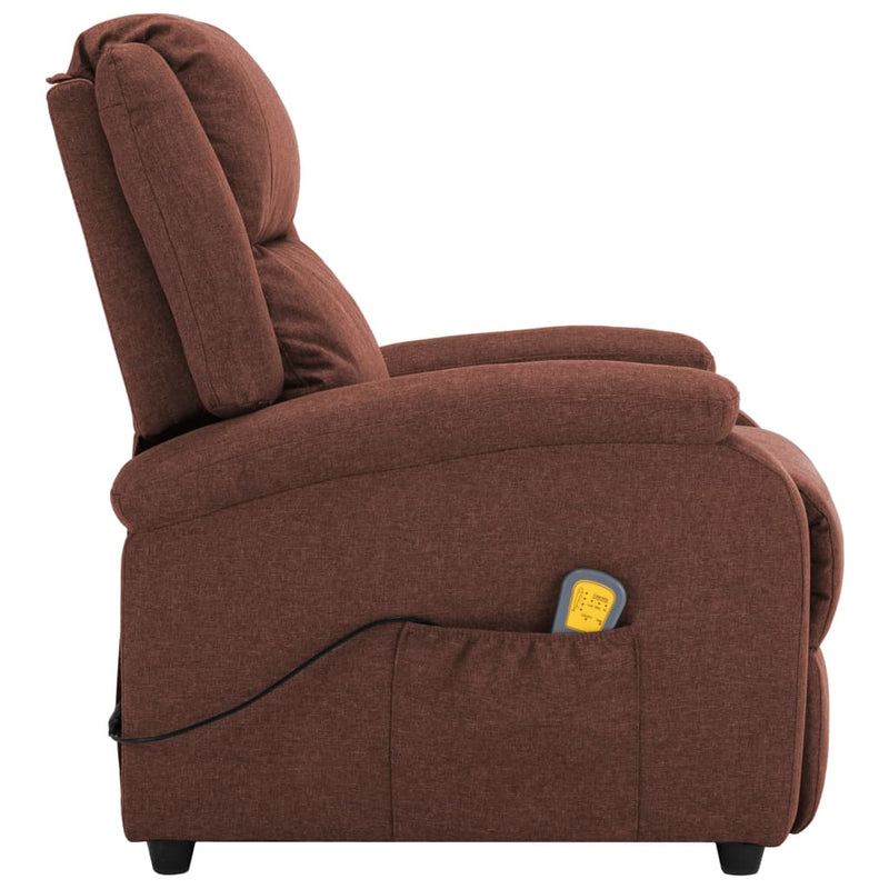 Massage Recliner Brown Fabric (AU only)