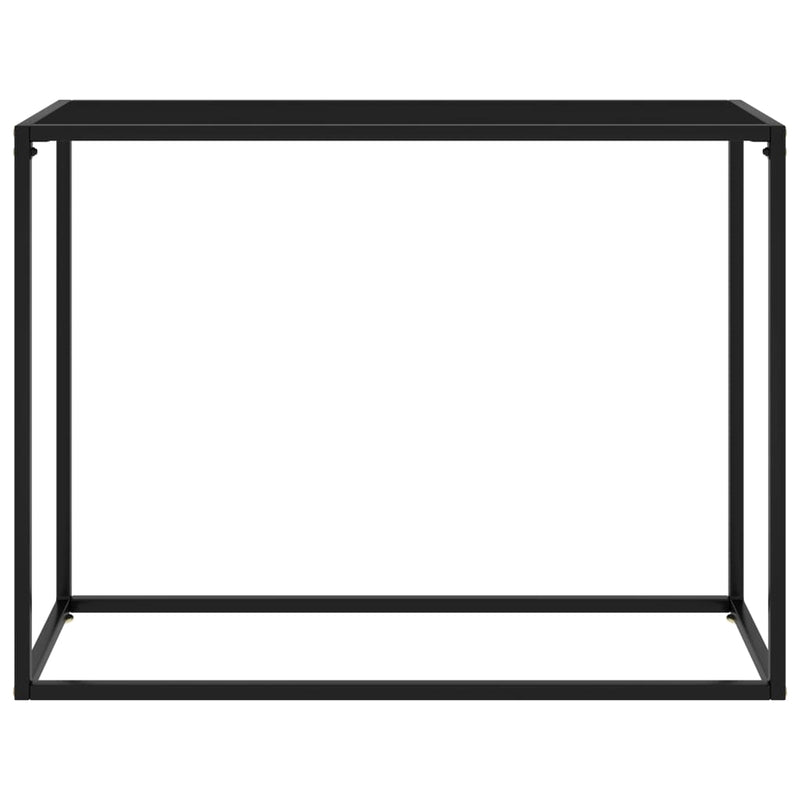Console Table Black 100x35x75 cm Tempered Glass