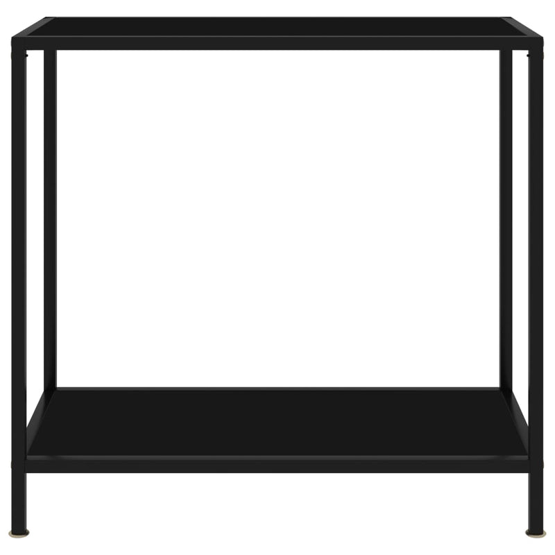 Console Table Black 80x35x75 cm Tempered Glass