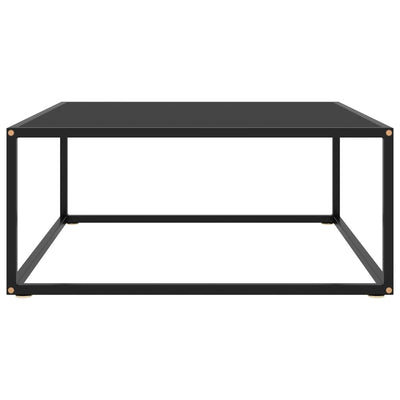Coffee Table Black with Black Glass 80x80x35 cm