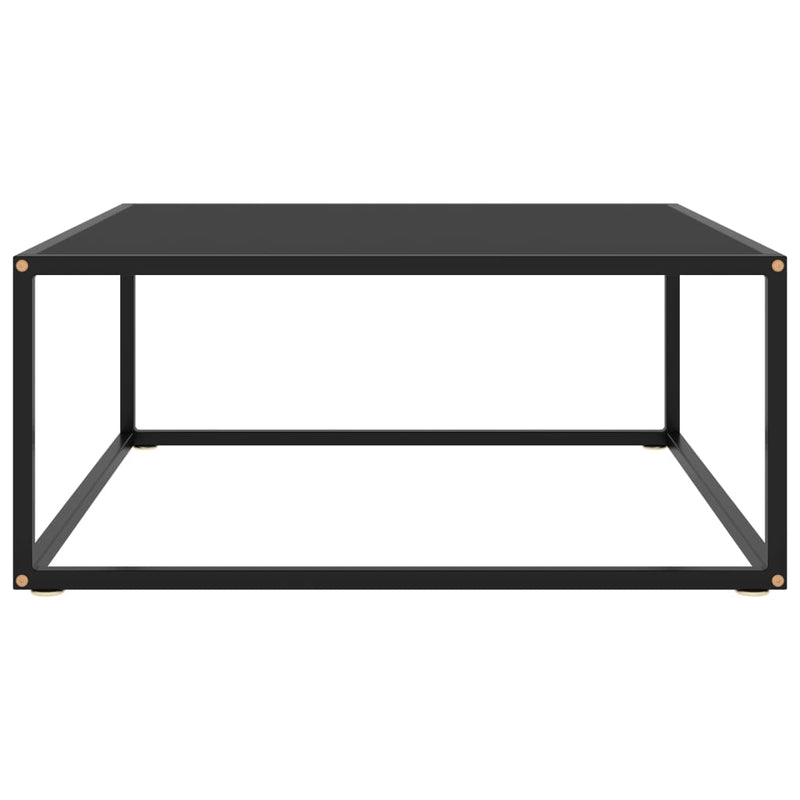 Coffee Table Black with Black Glass 80x80x35 cm