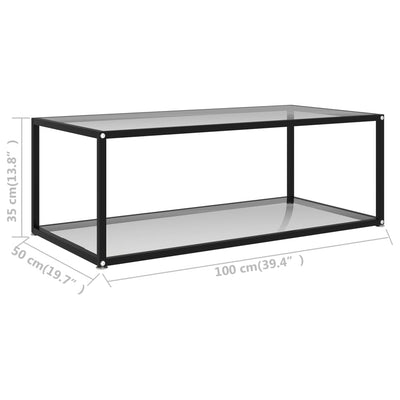 Coffee Table Transparent 100x50x35 cm Tempered Glass
