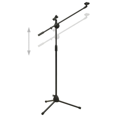 Tripod Microphone Stand with Dual Clip Holder