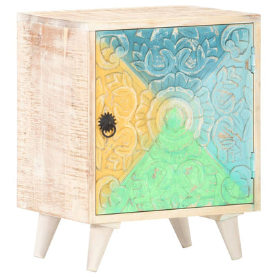 Carved Bedside Cabinet 40x30x50 cm Solid Acacia Wood