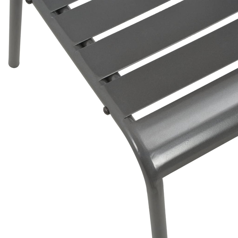 Outdoor Chairs 4 pcs Slatted Design Steel Dark Grey - Payday Deals