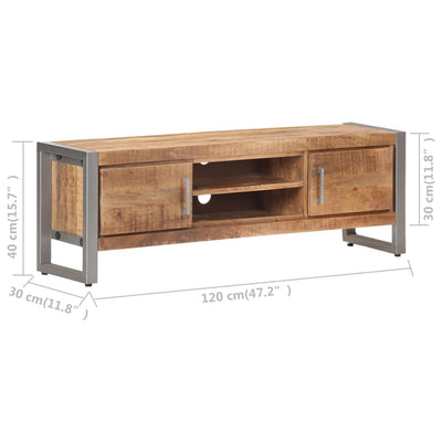 TV Cabinet 120x30x40 cm Rough Mango Wood