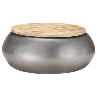 Coffee Table Grey 68x68x30 cm Solid Mango Wood