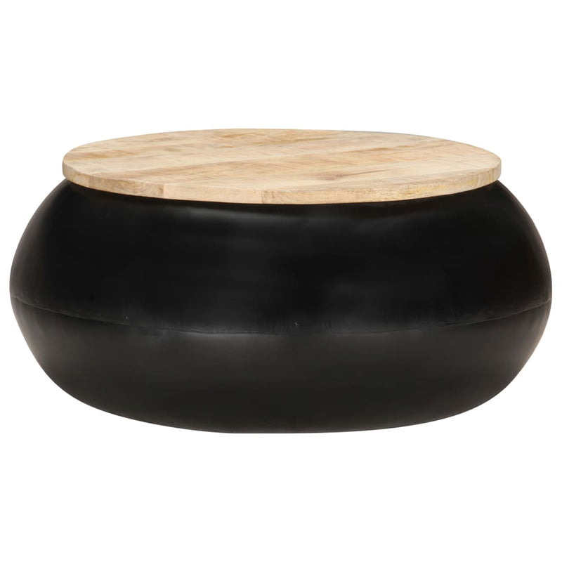 Coffee Table Black 68x68x30 cm Solid Mango Wood