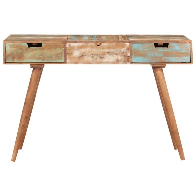 Dressing Table with Mirror 112x45x76 cm Solid Reclaimed Wood