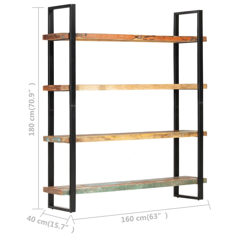4-Tier Bookcase 160x40x180 cm Solid Reclaimed Wood